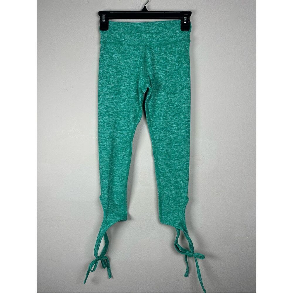 Beyond Yoga Space Dye Green Ankle Tie Cropped Leggings sz XS